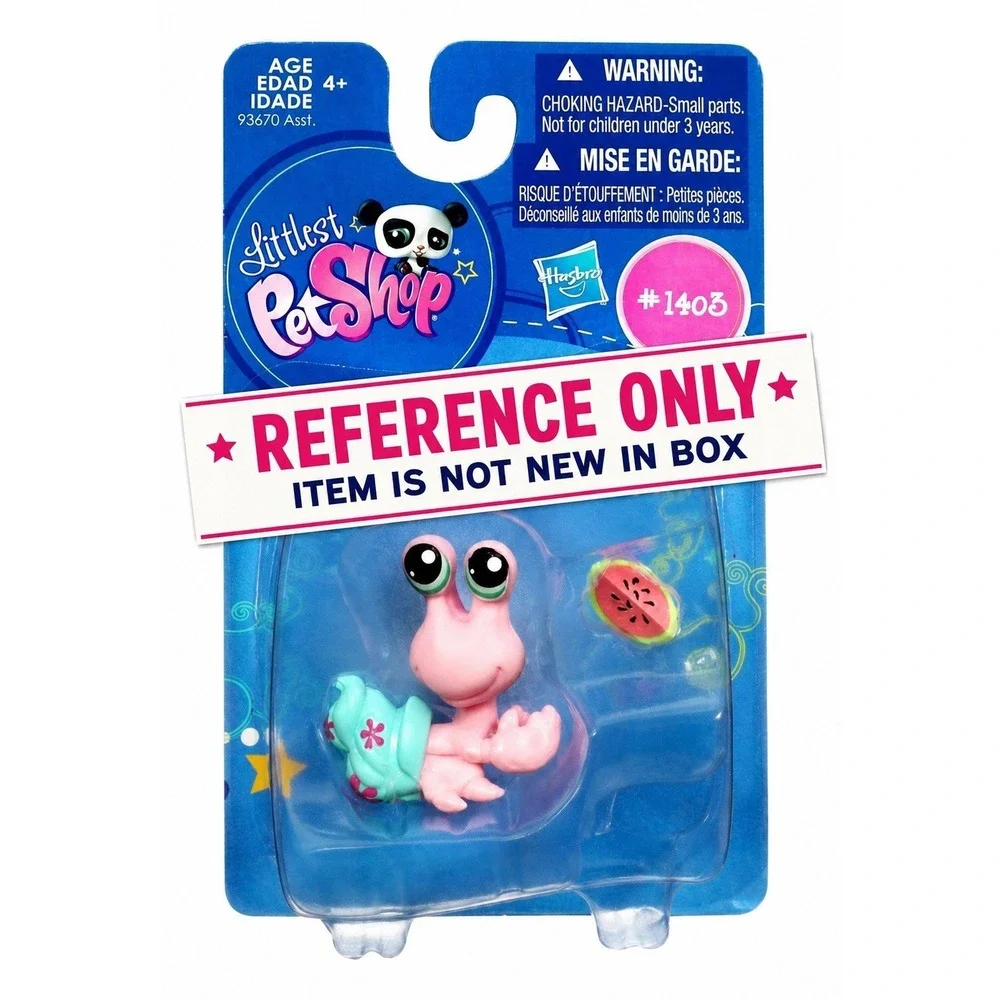 2009 LPS Littlest Pet Shop Crab 1403 Pink Blue Shell Watermelon Accessory Gen 2